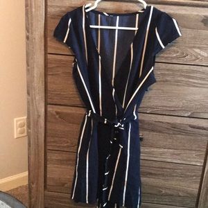 Blue striped romper from Shein